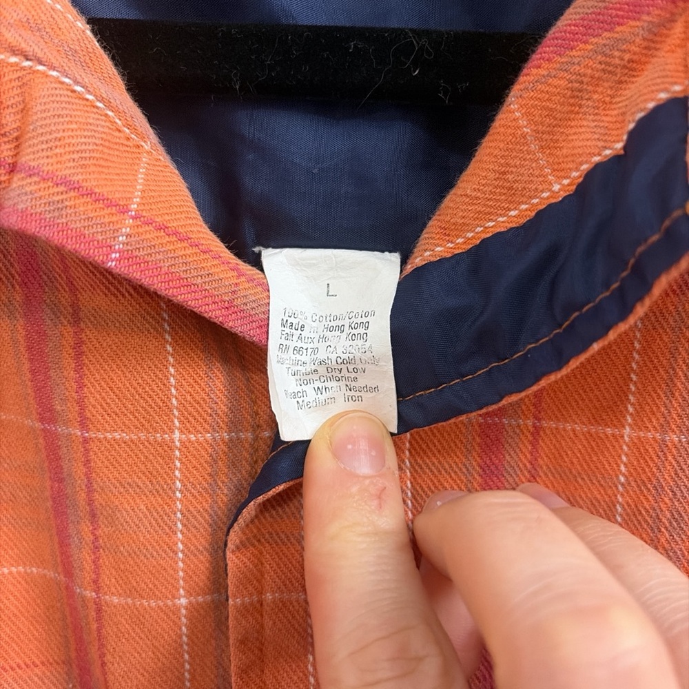 Vintage BDG Orange Plaid Work Shirt - Picture 4 of 5